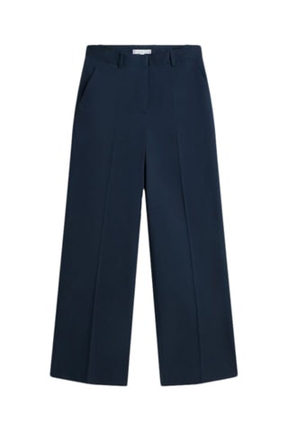 Pantalon wide legs en coton biologique - Bleu marine
