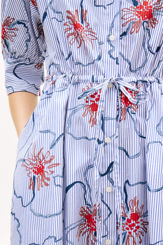 Robe chemise en coton biologique - Bleu