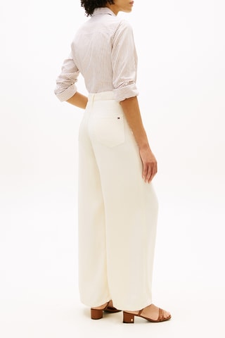 Jean wide legs taille haute - Ecru
