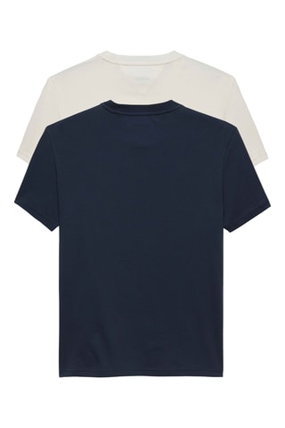 2 t-shirts slim - Ecru et bleu marine