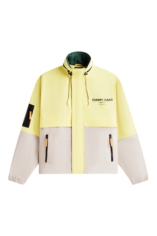 Coupe-vent à capuche - Gris et jaune