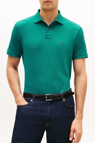 Polo regular en coton biologique - Vert foncé