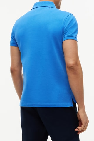 Polo slim en coton biologique - Bleu cobalt