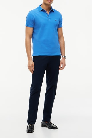 Polo slim en coton biologique - Bleu cobalt