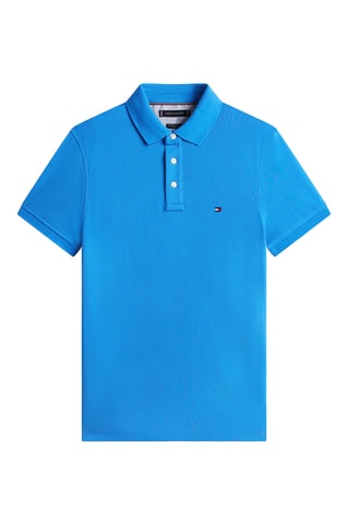 Polo slim en coton biologique - Bleu cobalt