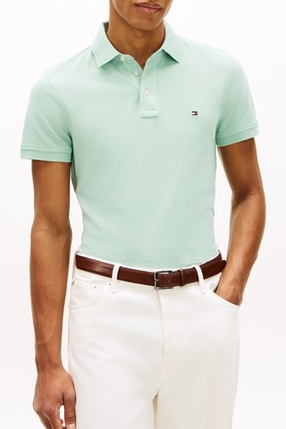 Polo slim en coton biologique - Vert d'eau