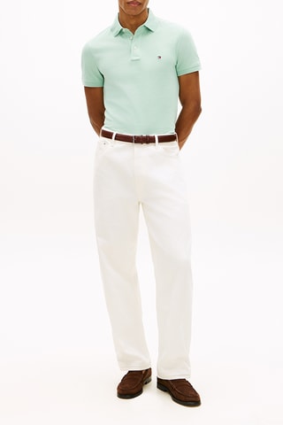 Polo slim en coton biologique - Vert d'eau