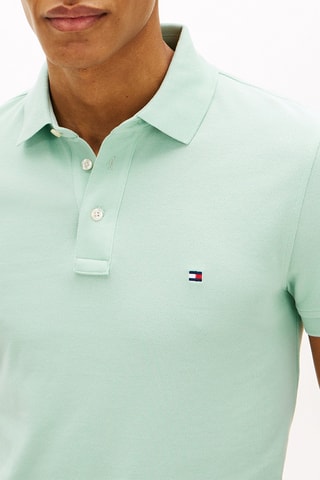 Polo slim en coton biologique - Vert d'eau