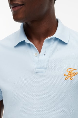 Polo regular en coton biologique - Ciel