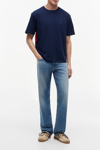 T-shirt regular en coton biologique - Bleu marine