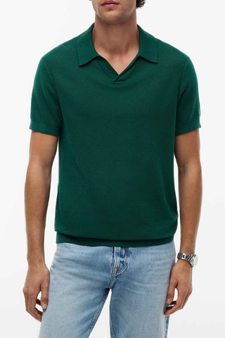 Polo regular en coton biologique - Vert foncé