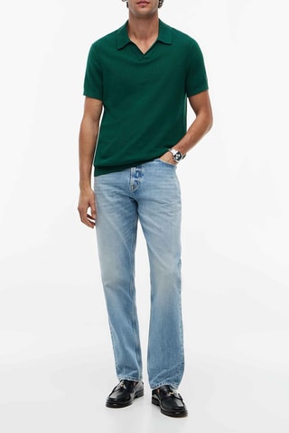 Polo regular en coton biologique - Vert foncé