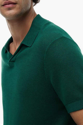Polo regular en coton biologique - Vert foncé