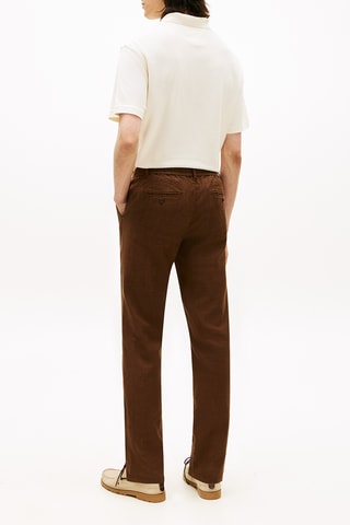Chino regular en lin - Marron