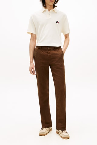 Chino regular en lin - Marron