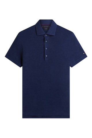 Polo regular en lin - Bleu marine
