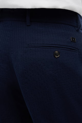Pantalon regular en laine - Bleu marine