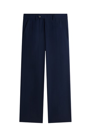 Pantalon regular en laine - Bleu marine