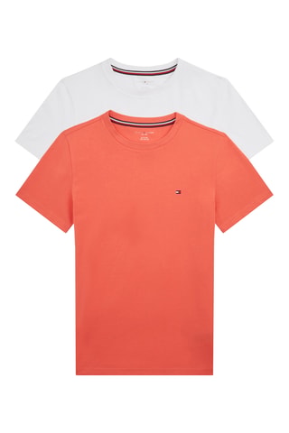 2 t-shirts regular - Blanc et corail