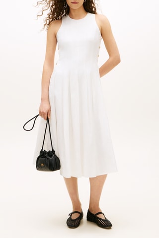 Robe midi en lin - Blanc