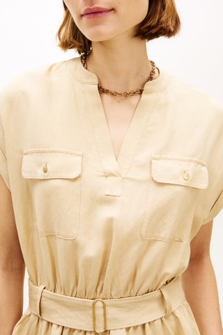 Robe patineuse en lin - Beige