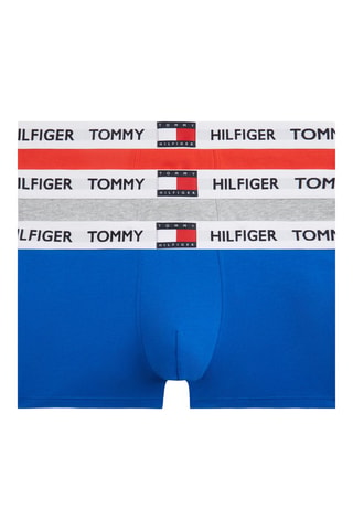 3 boxers en coton biologique - Bleu cobalt et rouge