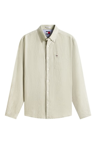 Chemise regular en lin - Vert olive