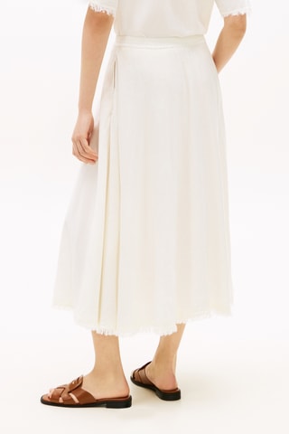 Jupe patineuse en lin - Blanc