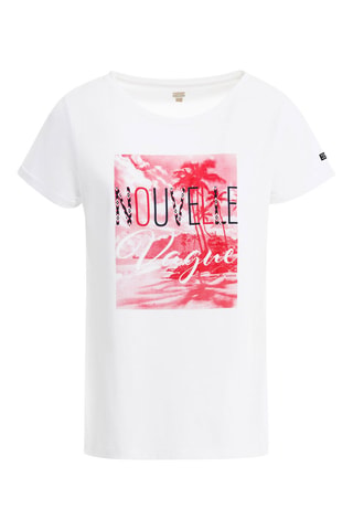 Camiseta Fax - Blanco y rojo