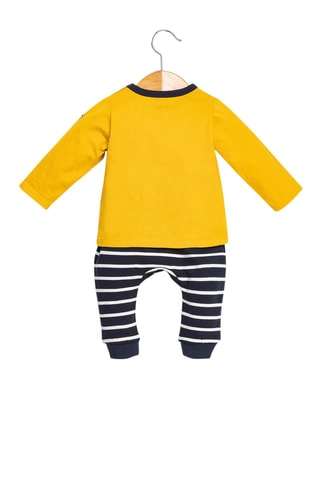 T-shirt e pantaloni a righe Classo - Giallo