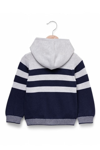 Cardigan con cappuccio - Navy