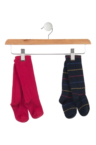 2 paia di calze Ecaline BB - Rosso e nero