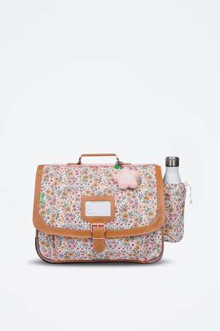 Cartable Héloïse - Marron clair et rose