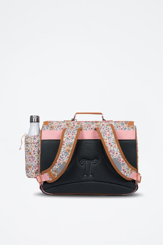 Cartable Héloïse - Marron clair et rose