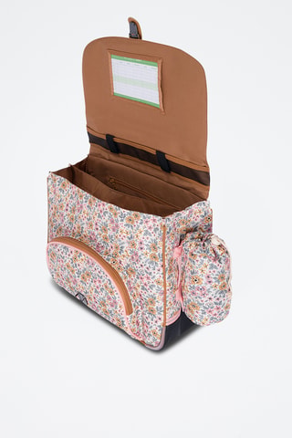 Cartable Héloïse - Marron clair et rose