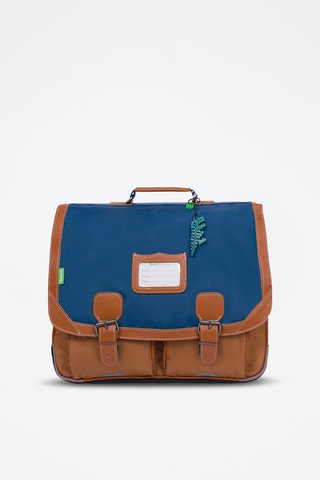 Schooltas Nils - Kobaltblauw en Camel