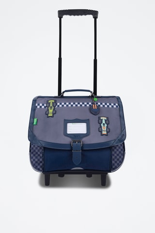Schooltas met Wieltjes Romain - Marineblauw