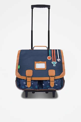 Schooltas met Wieltjes Paco - Marineblauw