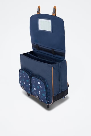 Schooltas met Wieltjes Paco - Marineblauw
