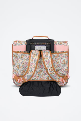 Cartable à roulettes Héloïse - Marron clair et rose