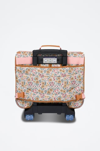 Cartable à roulettes Héloïse - Marron clair et rose