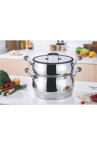 Cuscusera de acero inoxidable 18/8 - 28 cm - 10 l