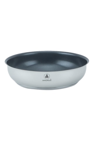 3 sartenes de acero inoxidable 202 y revestimiento antiadherente Greblon® CK2 y mango extraíble - 20/24/28 cm - 1,25/1,8/2,5 l