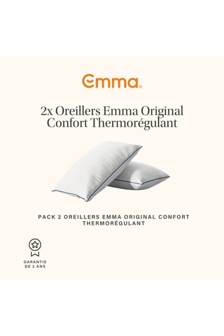 Matelas Emma Original, 2 oreillers Original Confort Thermorégulant,  Lit One Cocoon Plus,  Protège-matelas Imperméable et Couette été