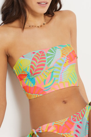 Reggiseno bikini Peachy - Corallo e giallo