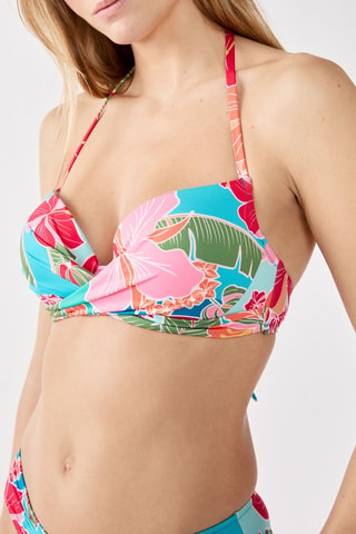 Reggiseno bikini Hibiscus - Turchese