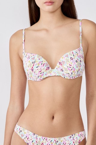 Reggiseno bikini Cadaques - Bianco e fucsia