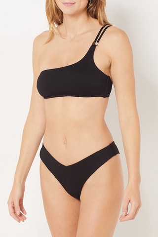 Reggiseno mare asimmetrico push-up Idyllique - Nero