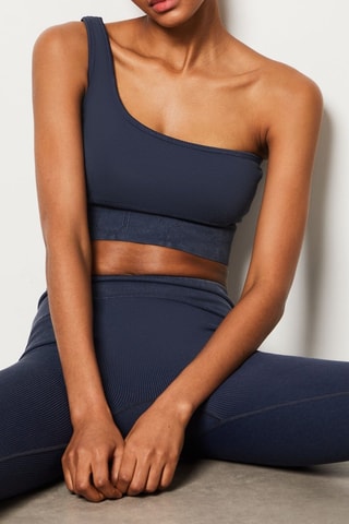 Top sportivo asimmetrico Capsule Active - Blu scuro