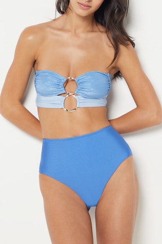 Slip bikini a vita alta - Celeste
